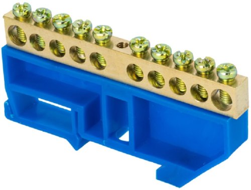 Шина неизолированная EKF PROxima N "ноль" ШНИ-6х9-10-Д-С 10 групп синий картинка 